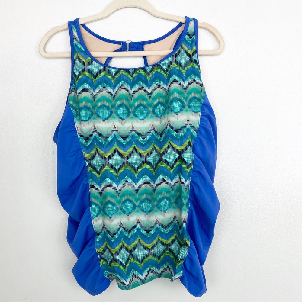 blue and green mermaid bikini SWIM TOP 24w